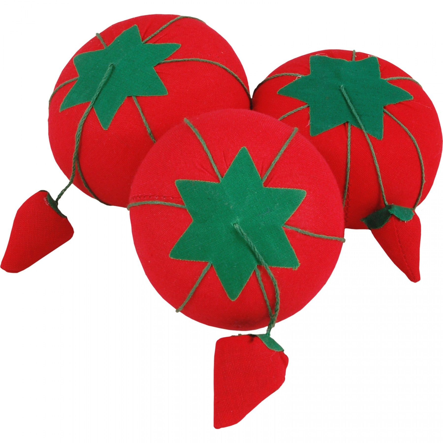 Classic Red Tomato Pincushion with Strawberry Emery